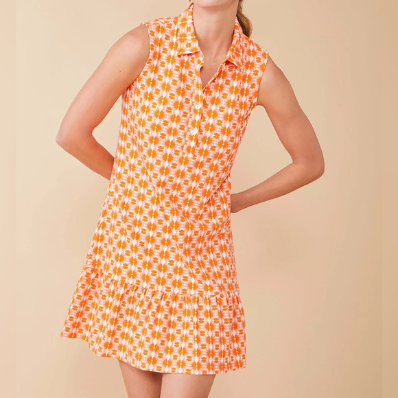 Spartina 449 Joelle Polo Dress Marsh Hens Geo Large - Picture 1 of 13
